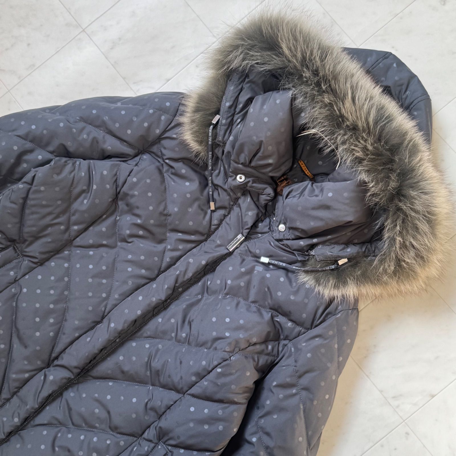 BALMAIN バルマン ダウンコート ダウン フェザー ファー フード付き