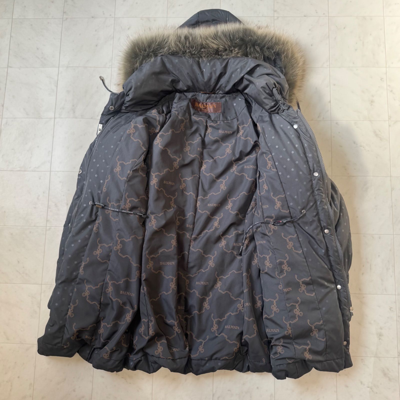 BALMAIN バルマン ダウンコート ダウン フェザー ファー フード付き