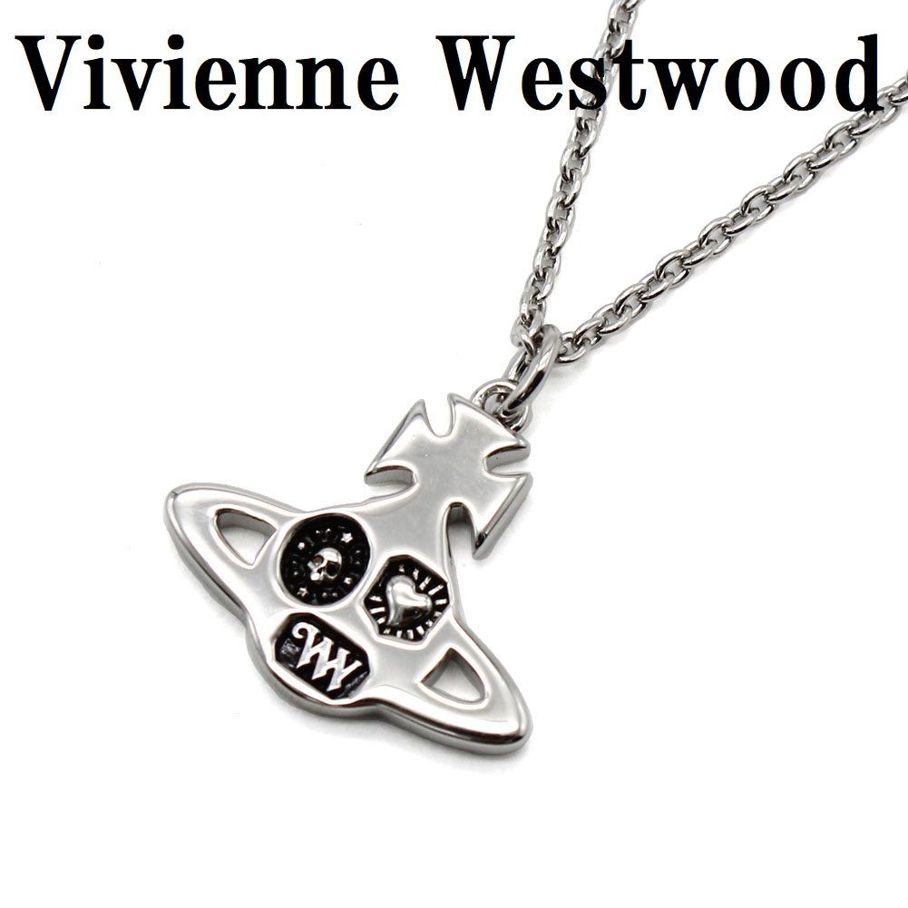 ヴィヴィアン ウエストウッド Vivienne Westwood 630203GY 01P017 クリスピン ペンダント ネックレス レディース アンティーク プラチナ