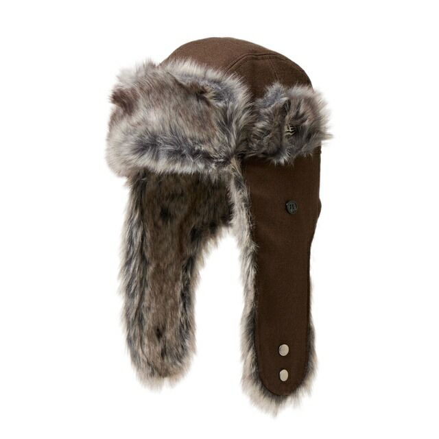 NEWERA トラッパー ウール ウォルナット ボンバーキャップ フライトキャップ 耳あてつき帽子 防寒 アウトドア ファー 帽子 キャップ MENS メンズ 男性 ERA パイロットキャップ 耳あてつき