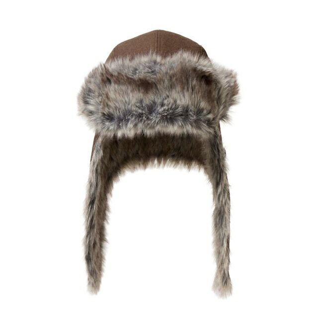 NEWERA トラッパー ウール ウォルナット ボンバーキャップ フライトキャップ 耳あてつき帽子 防寒 アウトドア ファー 帽子 キャップ MENS メンズ 男性 NEW ERA パイロットキャップ 耳あてつき