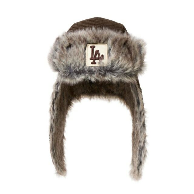 NEWERA ニューエラ トラッパー コーデュロイ ロサンゼルス ドジャース ウォルナット ボンバーキャップ フライトキャップ 耳あてつき帽子 防寒 アウトドア ファー 帽子 キャップ MENS メンズ 男性 ERA パイロットキャップ