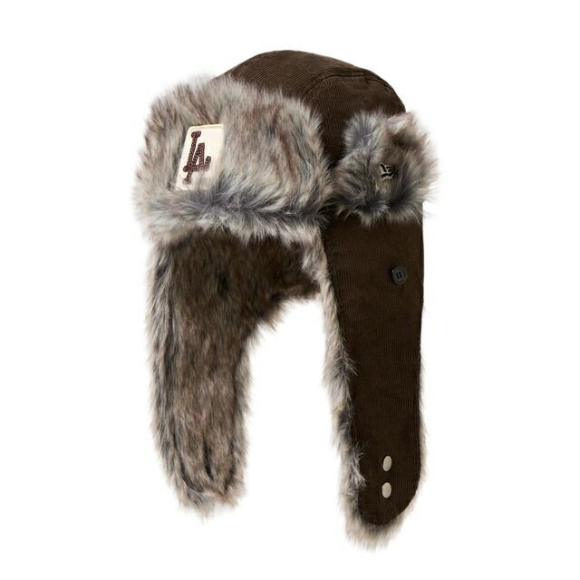 NEWERA ニューエラ トラッパー コーデュロイ ロサンゼルス ドジャース ウォルナット ボンバーキャップ フライトキャップ 耳あてつき帽子 防寒 アウトドア ファー 帽子 キャップ MENS メンズ 男性 NEW ERA パイロットキャップ