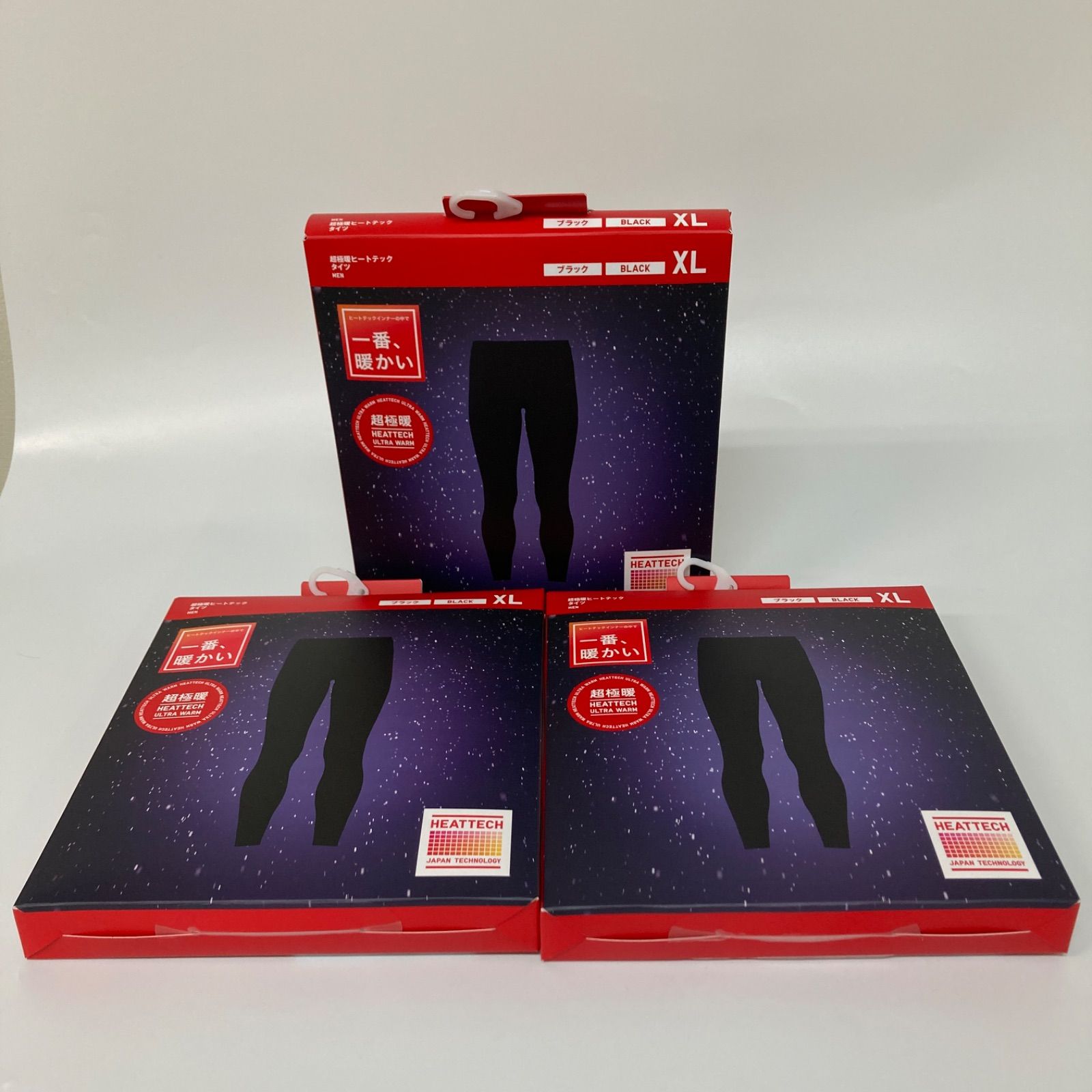 UNIQLO ユニクロ 超 暖 ヒートテック タイツ ブラック メンズ XLサイズ 3点セット k1345