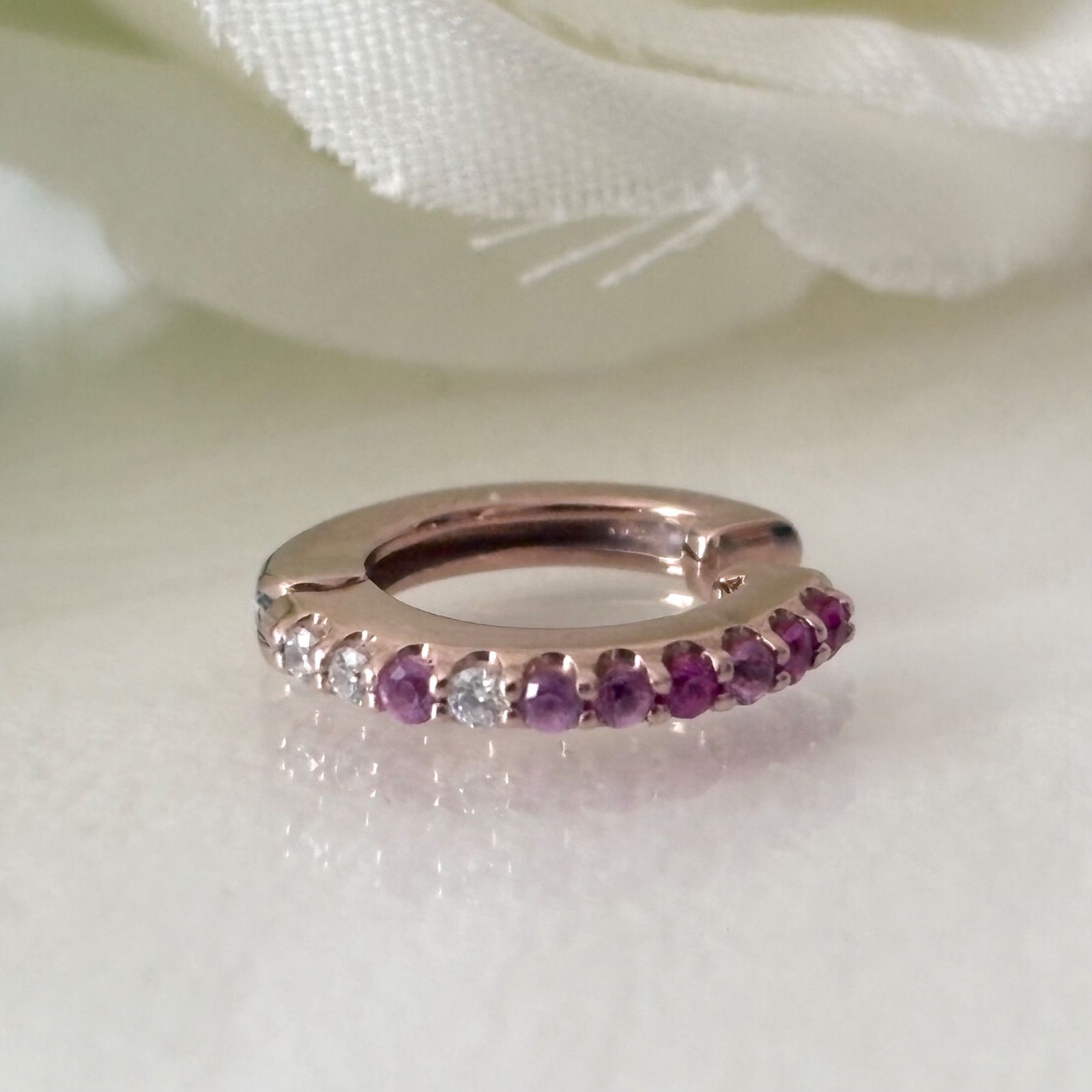 131 ポンテヴェキオ K18 ダイヤモンド 0.01ct サファイア 0.06ct イヤーカフ