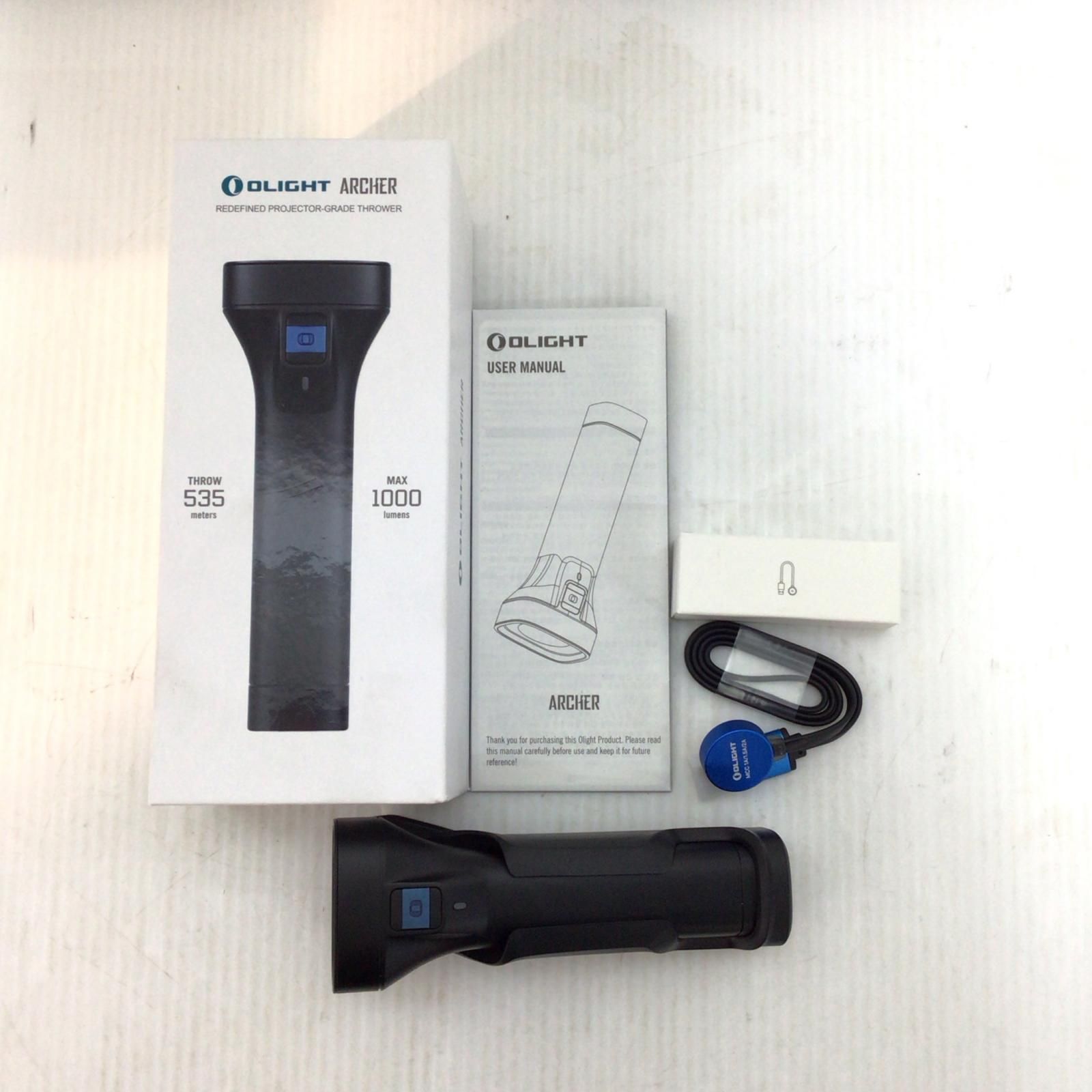 ΘΘOLIGHT 懐中電灯 程度A 充電ケーブル ホルダー付 LA2000392 ARCHER ブラック