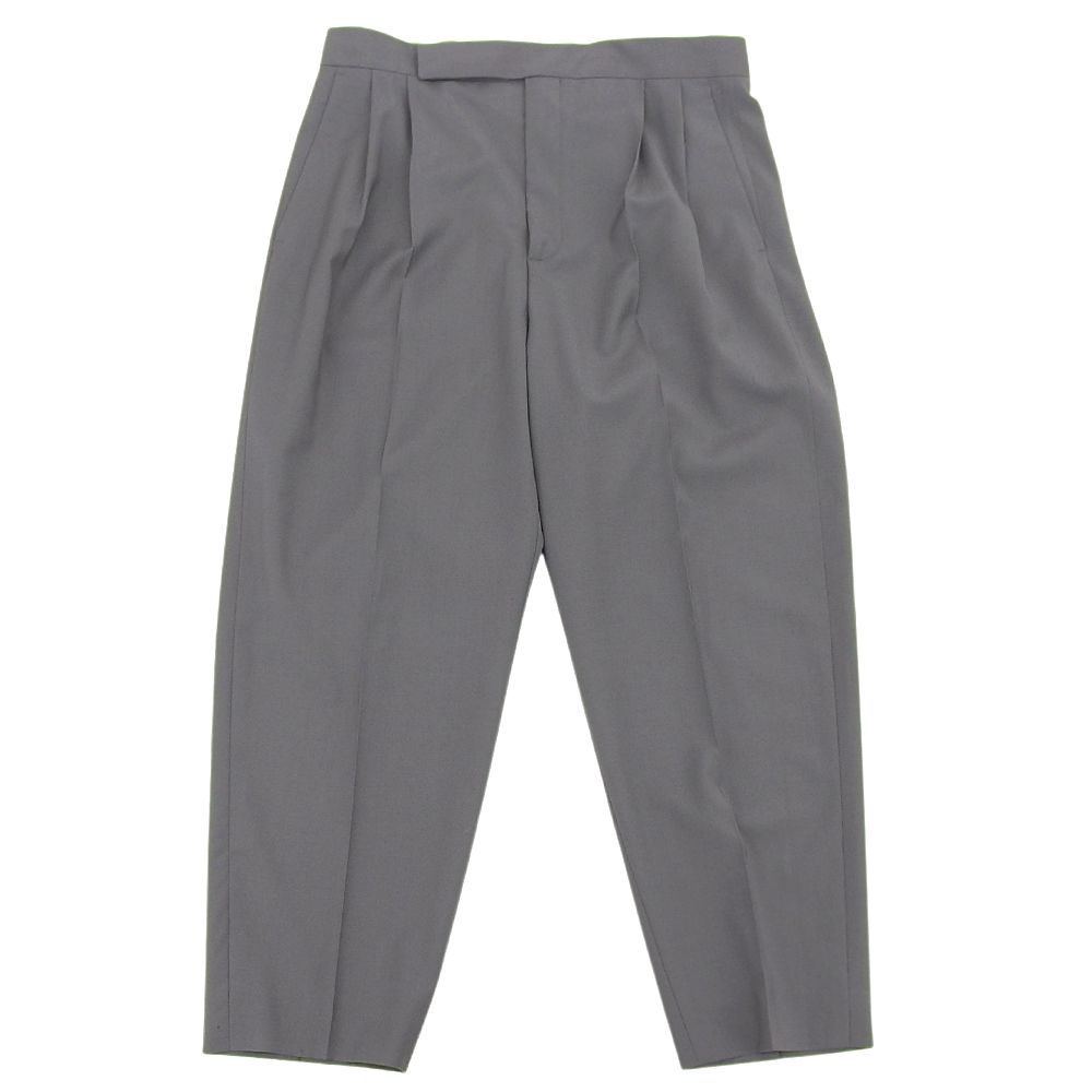 CELINE セリーヌ by Phoebe Philo フィービー期 2タック ワイドシルエット パンツ ボトムス レディース ウール グレー 42