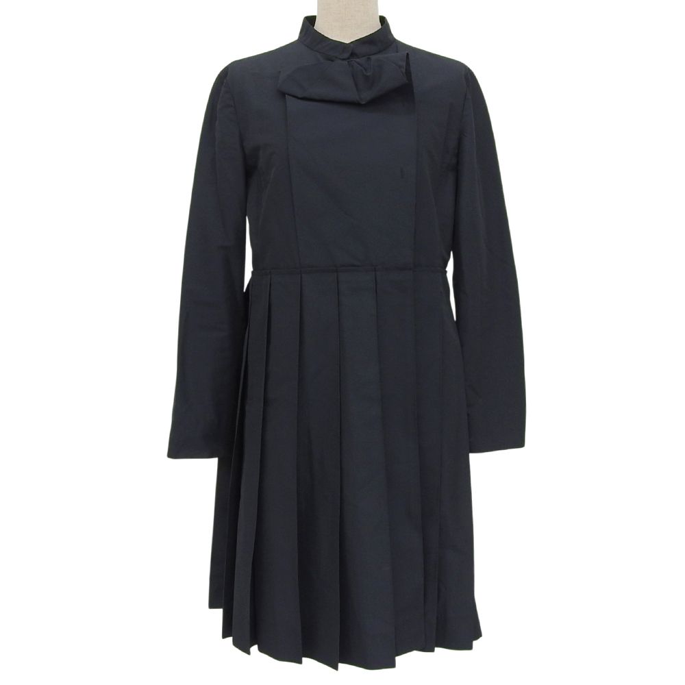 MIUMIU ミュウミュウ デザインプリーツコート アウター レディース ポリナイロン ネイビー 40 00’s 2008
