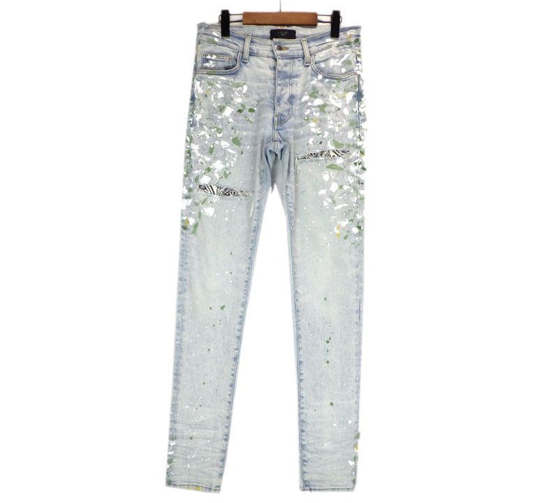 アミリ AMIRI ペイント 加工 バンダナ裏地 デニム パンツ n9852
