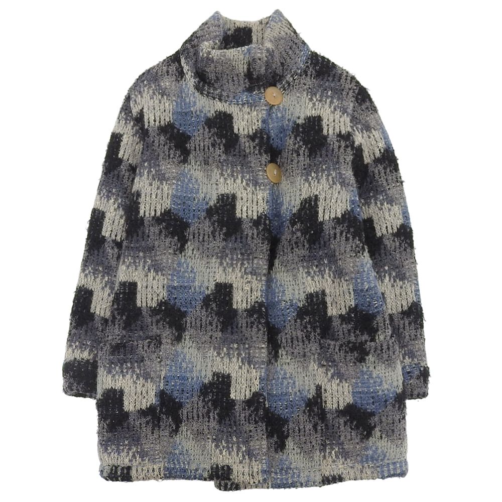 MISSONI ミッソーニ リバーシブル コート アウター レディース ブラック グレー ブルー モヘア ウール 80’ ヴィンテージ