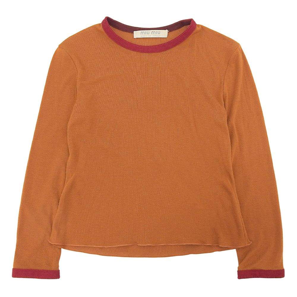 MIUMIU ミュウミュウ パイピング カットソー トップス レディース オレンジ レッド 90’s ヴィンテージ