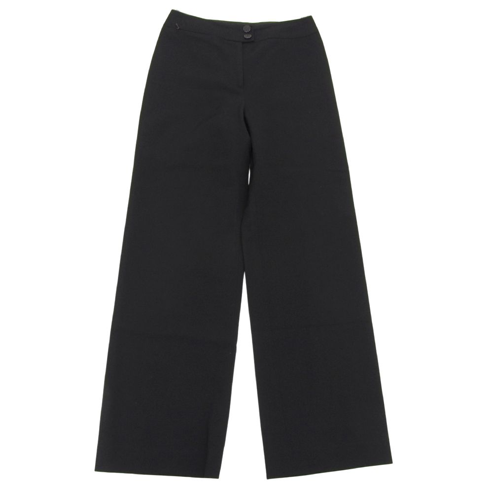 CHANEL シャネル ココマークボタン ワイドシルエットパンツ ボトムス レディース ウール ブラック 38 Vintage 01P