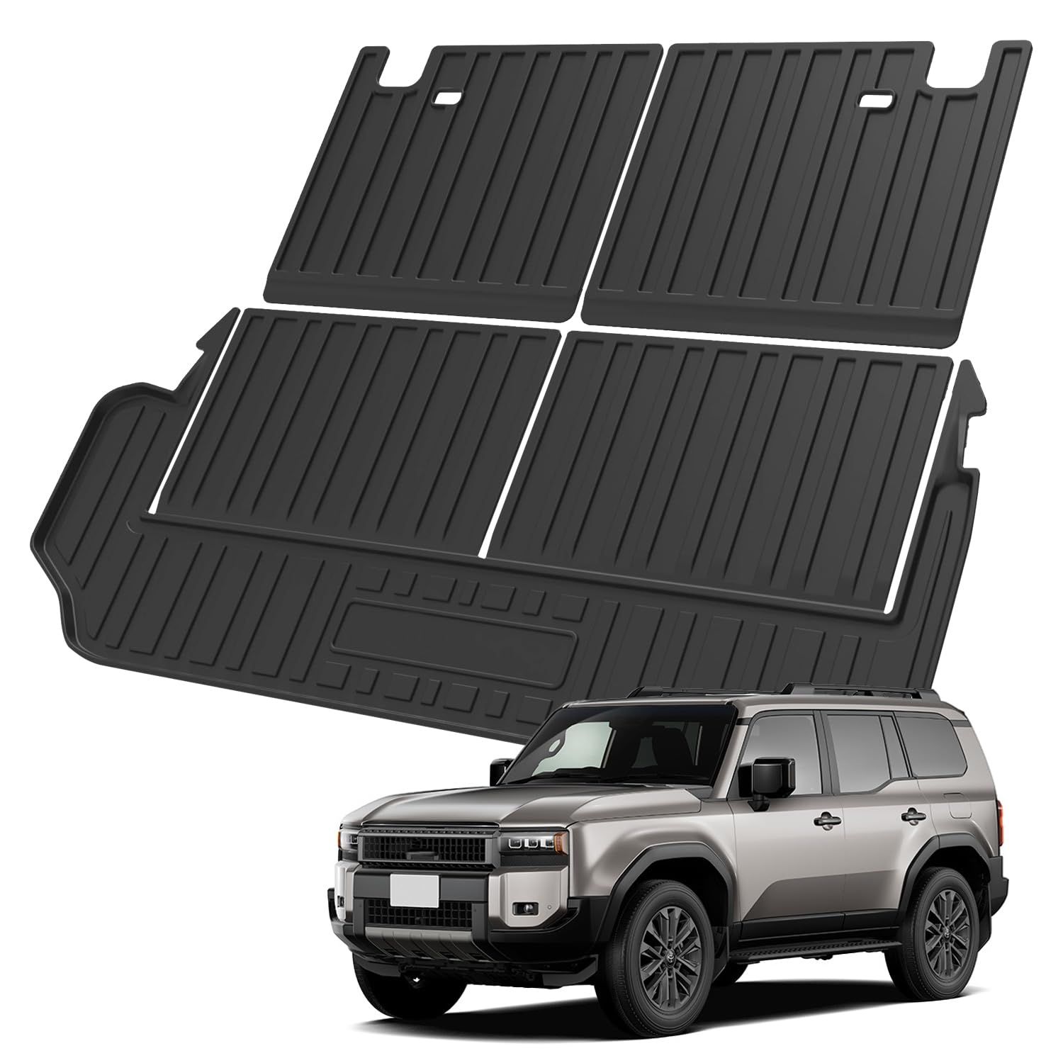 トヨタ ランクル250 ラゲッジマット ランドクルーザー250 VX ZX ラゲッジ マット7人乗り 3 d 防水マット ランクル250系 カーマット TPE製 滑り止めマット取り付け簡単 無臭 ブラック 汚れ キズ防止