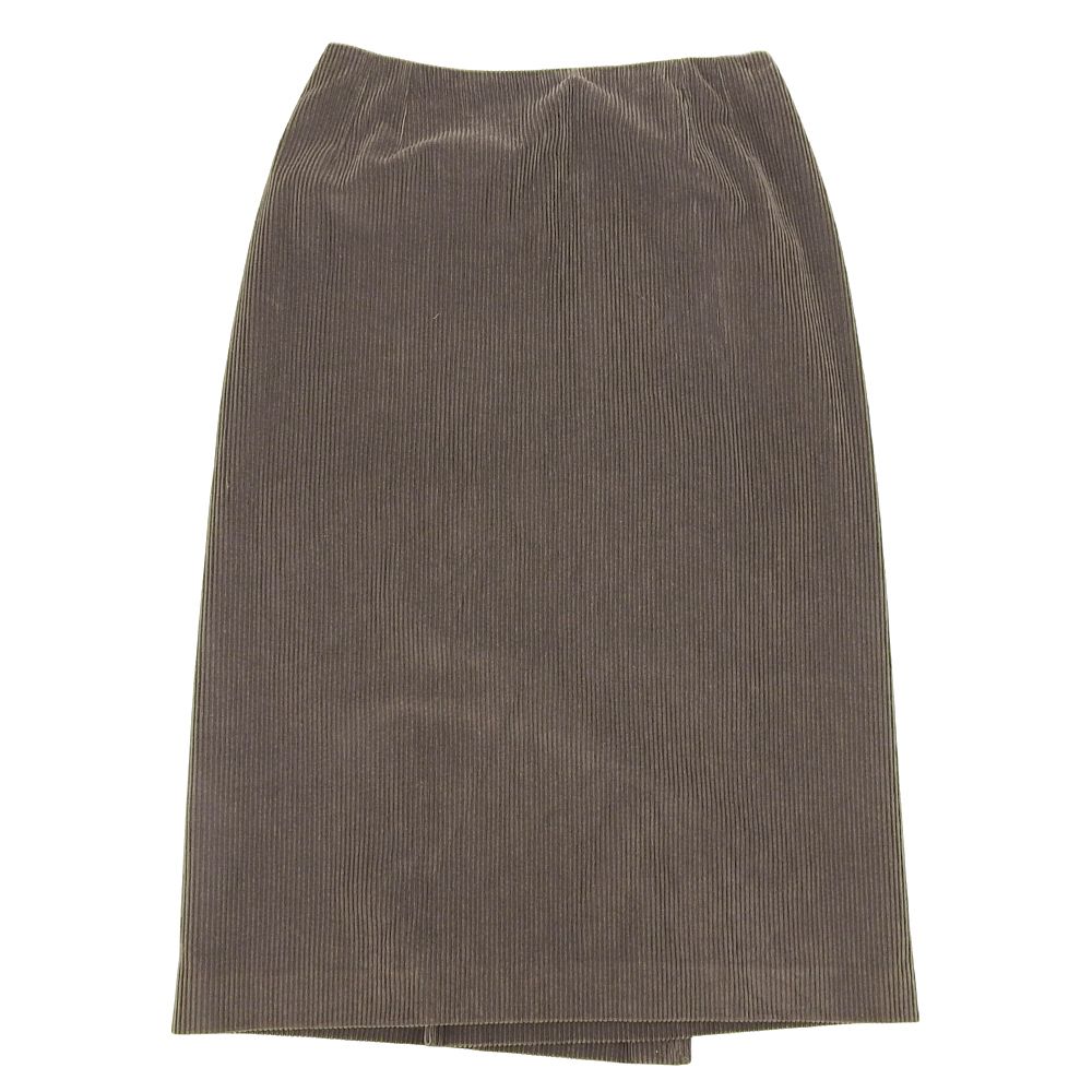 HERMES エルメス by Martin Margiela マルジェラ期 バックZIP コーデュロイ スカート ボトムス レディース コットン ウール ブラウン 36