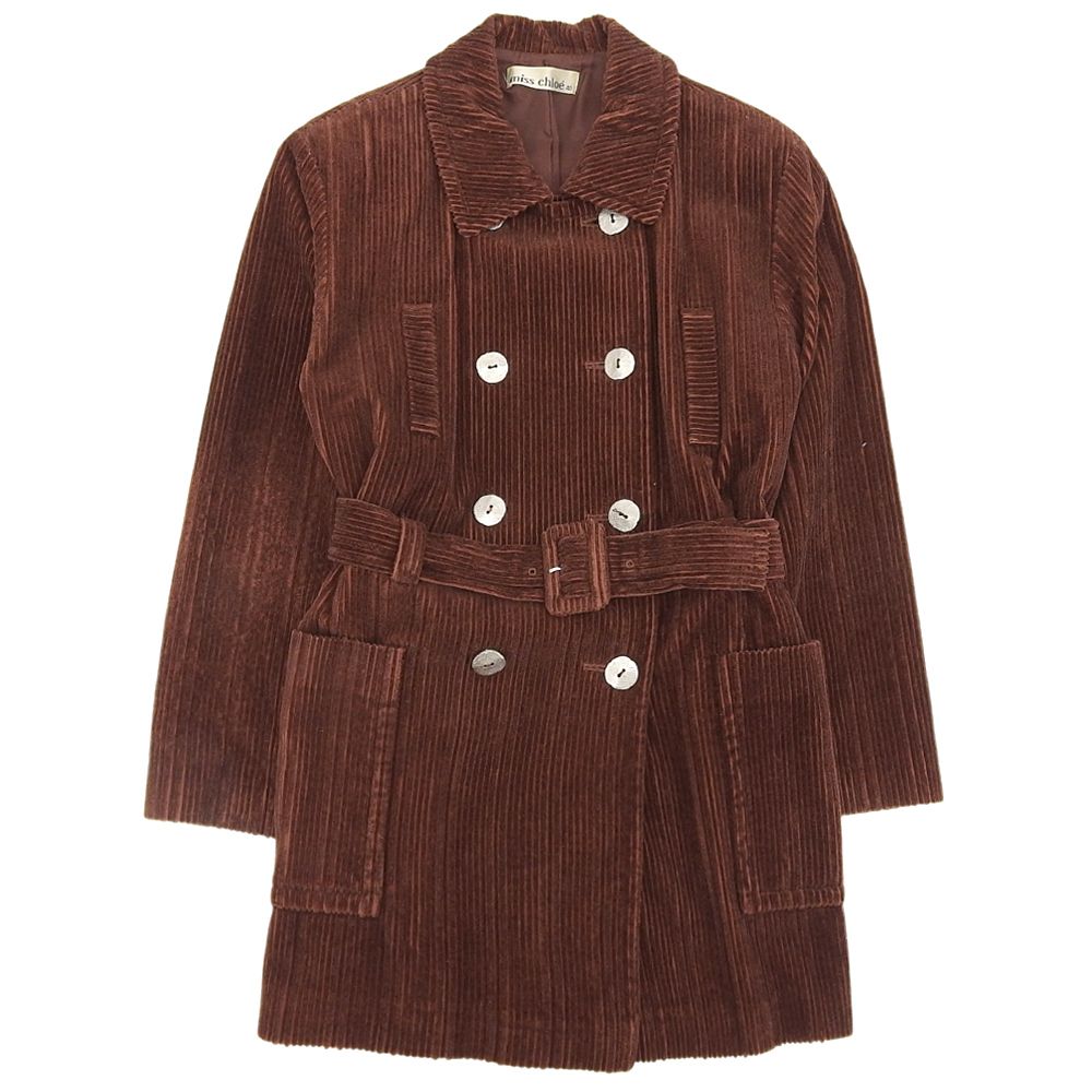 CHLOE クロエ ベルテッドコーデュロイ ジャケット アウター レディース コットン ブラウン 40 90’s ヴィンテージ