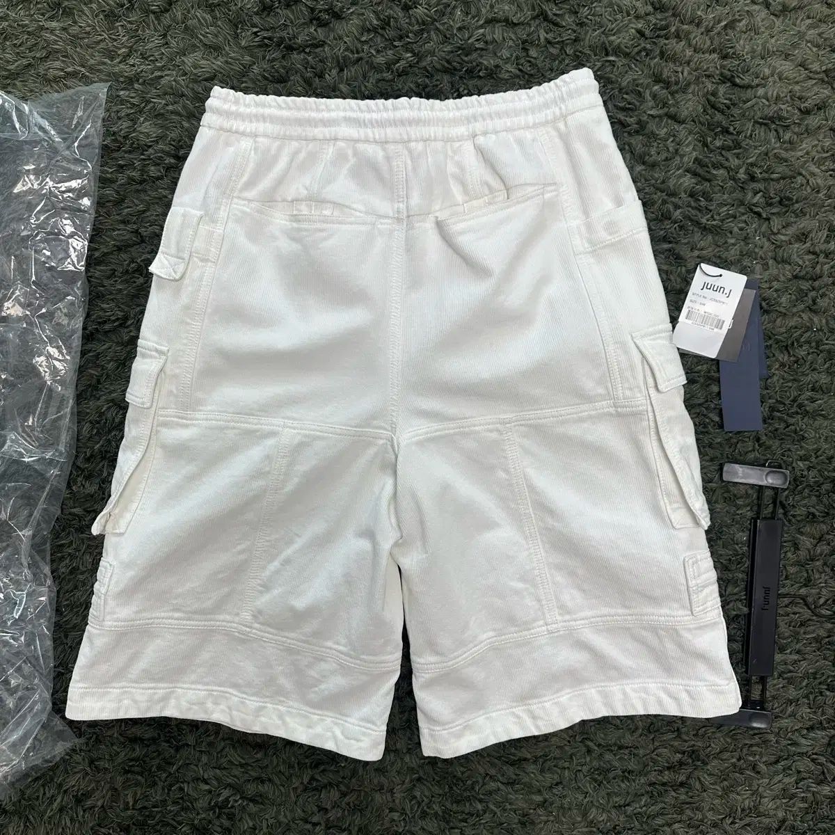 48 ジュンジェイ ピケ デニム ワイド ショーツ バミューダ パンツ 白