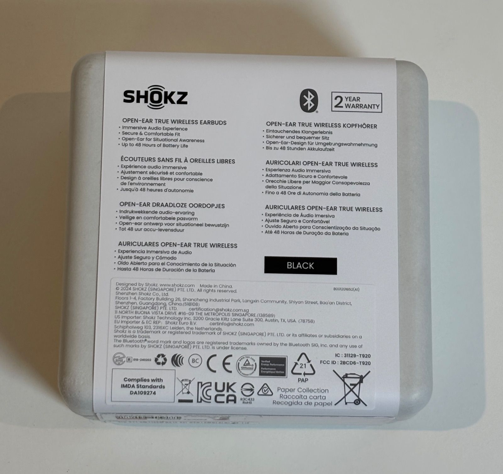 SHOKZ ショックス OpenFit2 Black SKZ-EP-000045