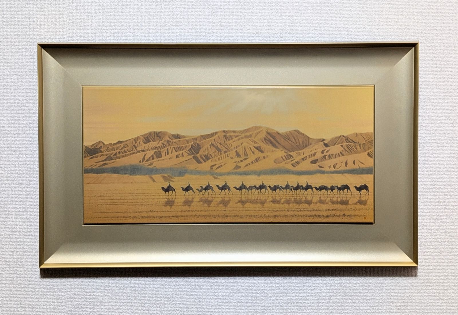 真作 平山郁夫 絲綢之路天空 複製陶板画 2007年制作