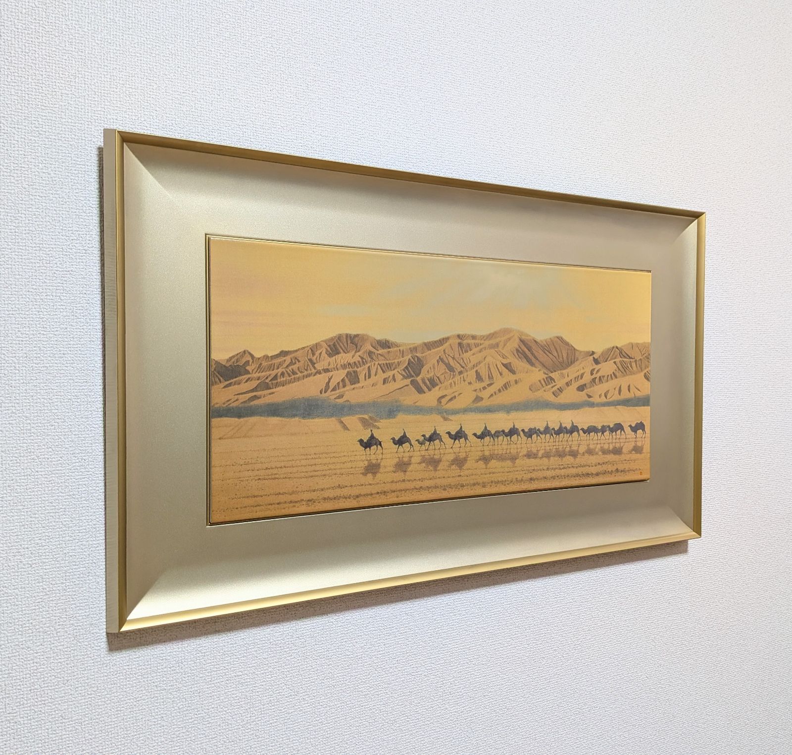 平山郁夫「絲綢之路天空（複製陶板画）」2007年制作 作品シール 真作