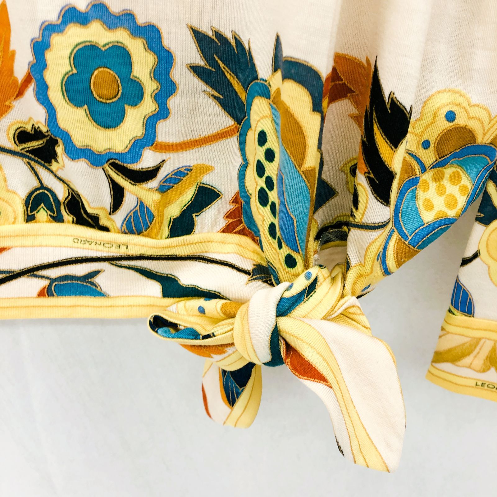 LEONARD レオナール 花柄 トップス 長袖 M ベージュ系 レディース