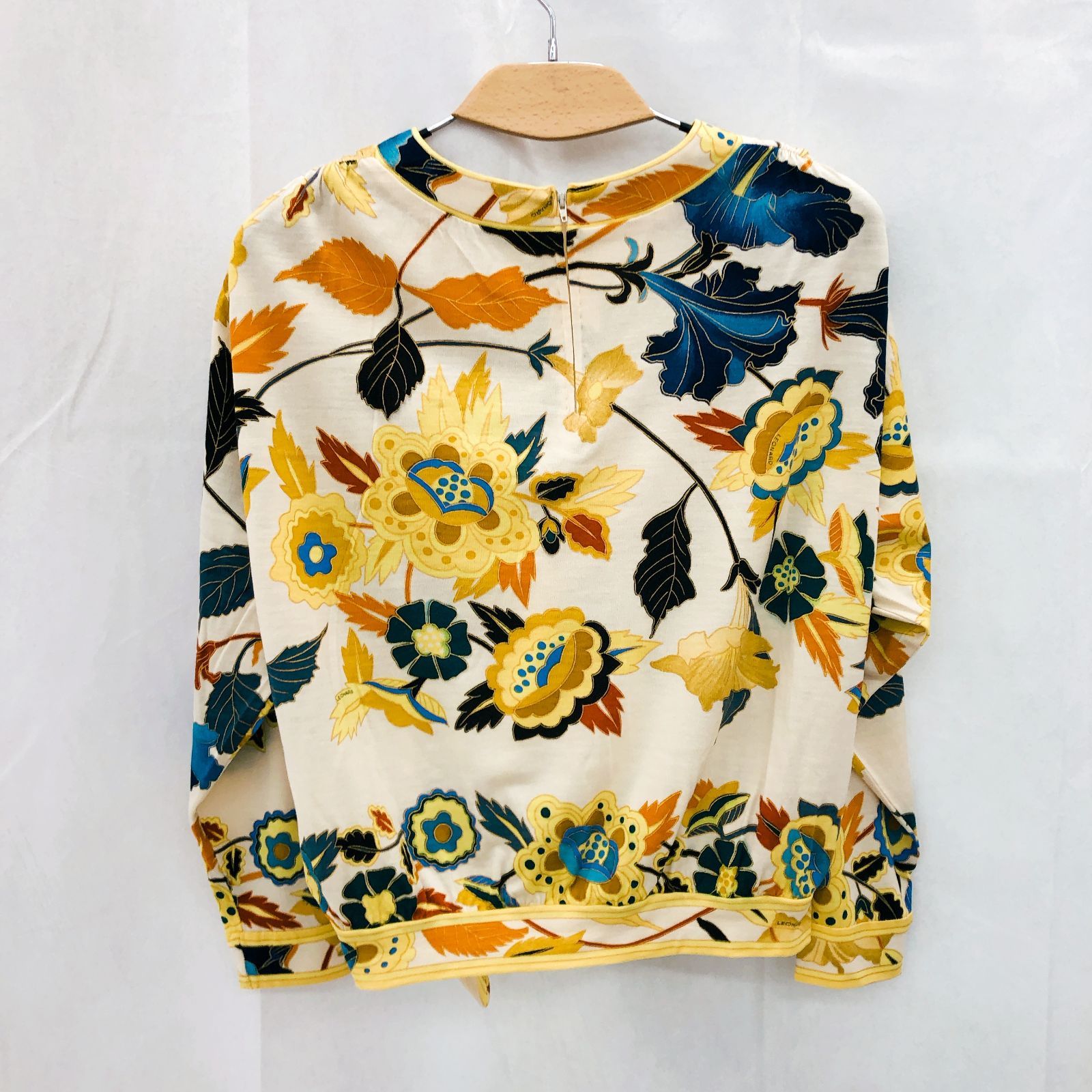 LEONARD レオナール 花柄 トップス 長袖 M ベージュ系 レディース