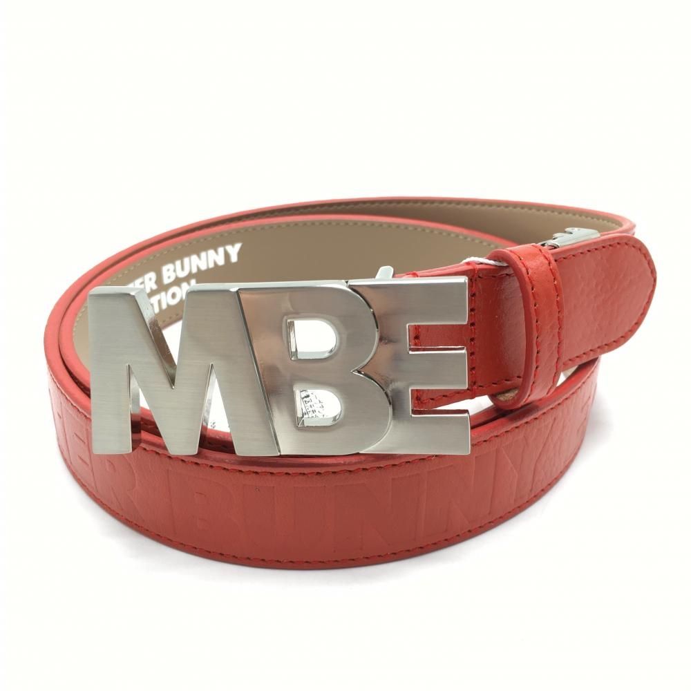 マスターバニー トップ式ベルト オレンジレッド ロゴ型押し メンズ FR ゴルフウェア MASTER BUNNY EDITION