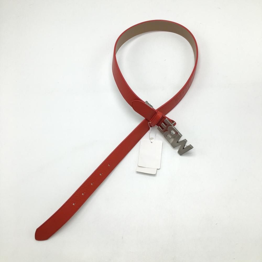 マスターバニー トップ式ベルト オレンジレッド ロゴ型押し メンズ FR ゴルフウェア MASTER BUNNY EDITION