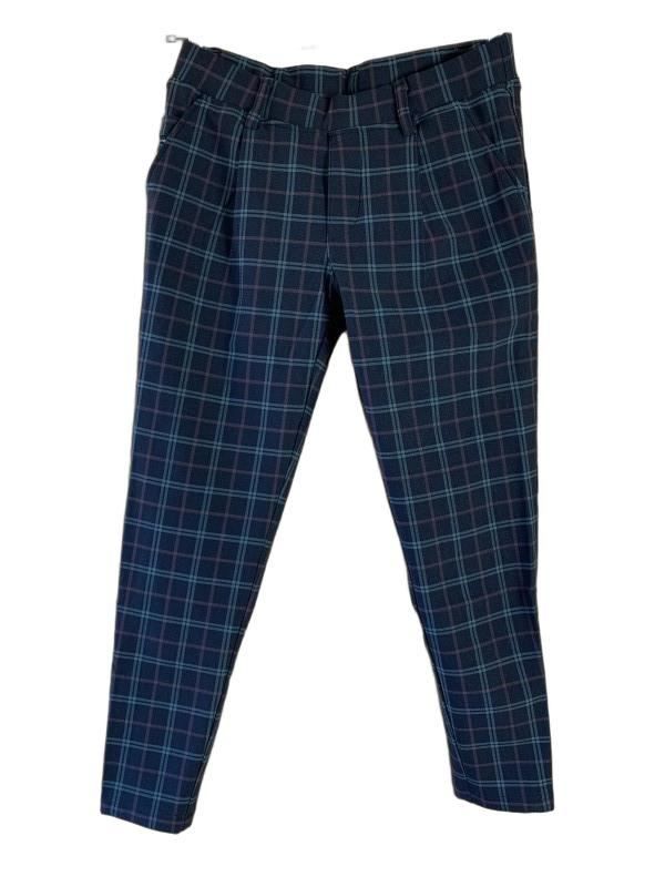 RESOUND リサウンドクロージング スラックス イージーパンツ タイトテーパード チェック柄 裏起毛パンツ RC 34-ST-016 HT ブラック 1