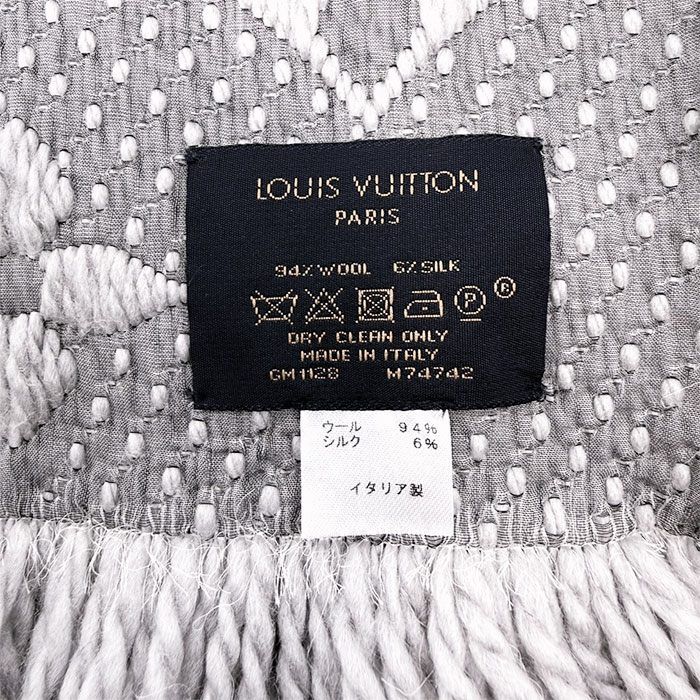  ルイ ヴィトン Louis Vuitton マフラー ロゴマニア ライトグレー ストール ショール 小物