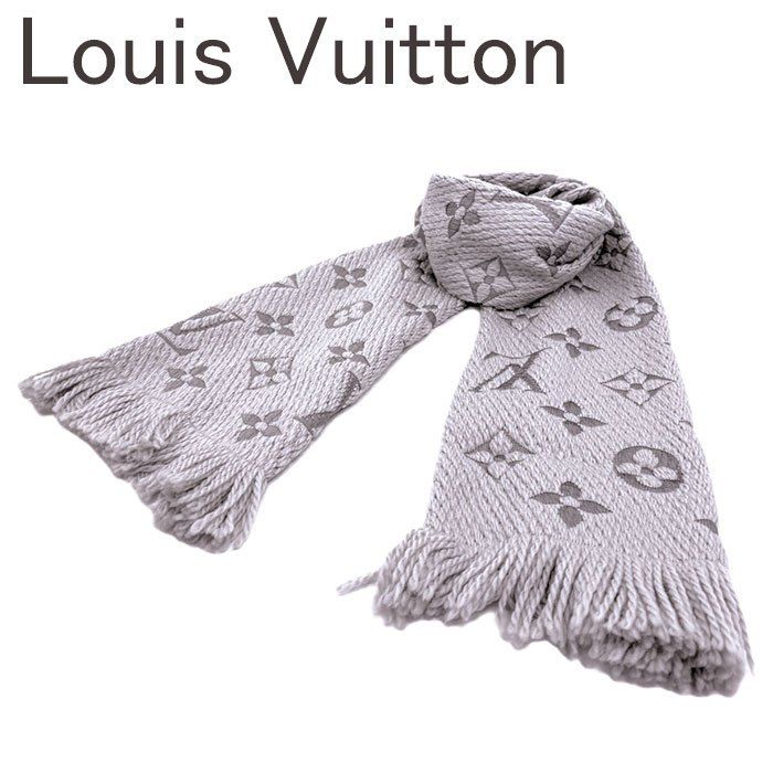 ルイ ヴィトン Louis Vuitton マフラー ロゴマニア ライトグレー