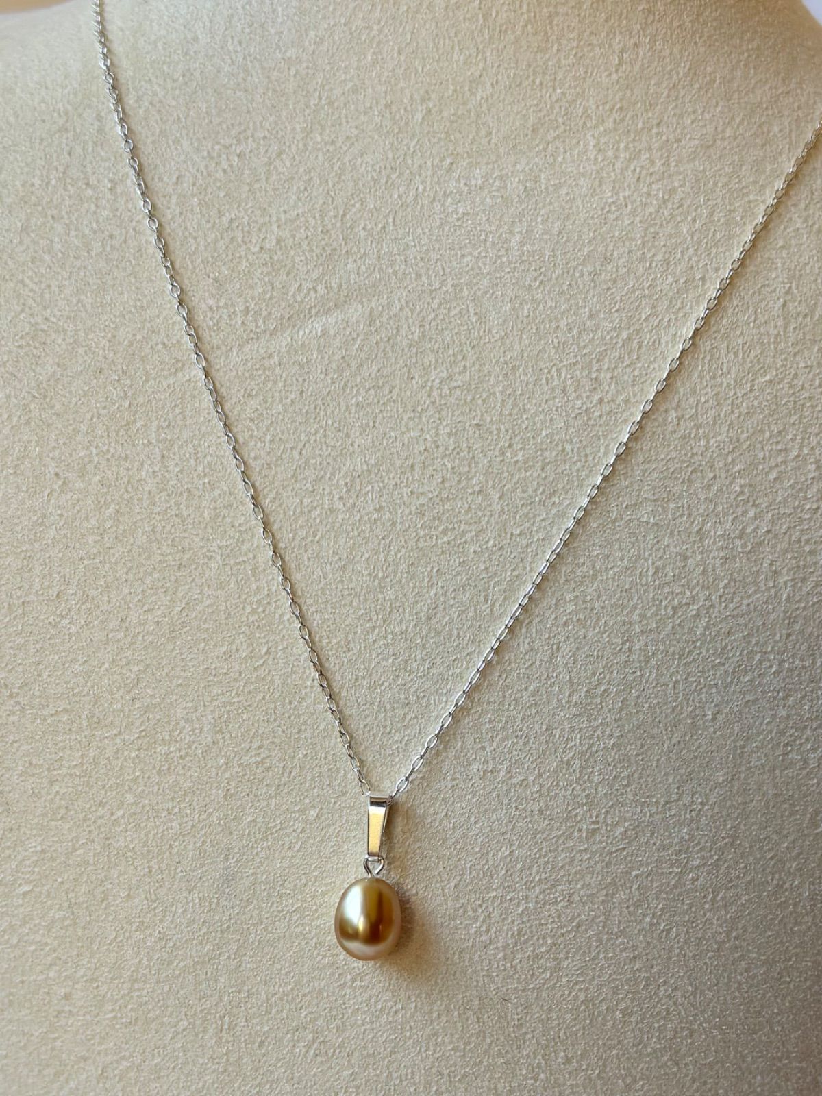 本真珠】SV南洋真珠ゴールデンパールネックレスLSP193 - メルカリ