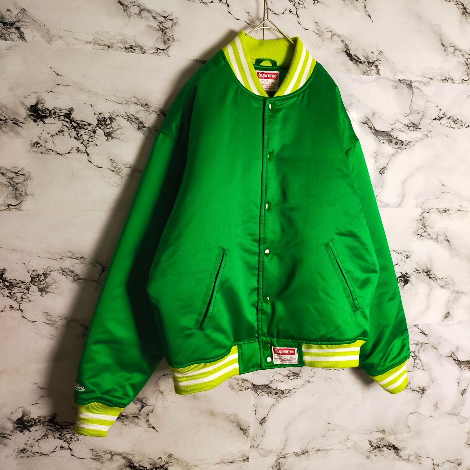 【即完売モデル】シュプリーム☆アーチロゴカラースタジャン　バーシティジャケット 入手困難】Supreme シュプリーム Mサイズ☆バックアーチ ロゴワッペン