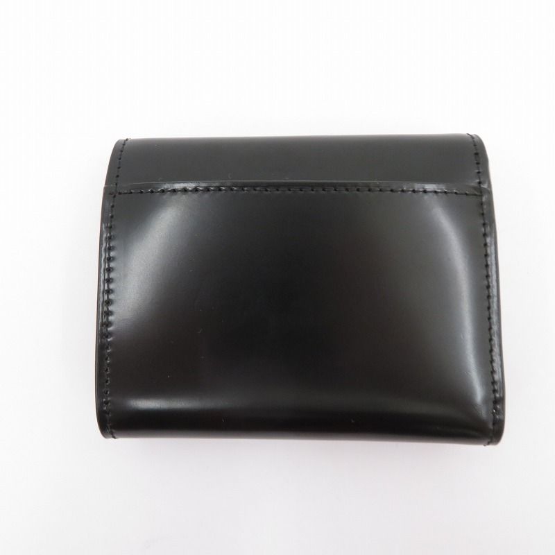 三つ折り財布 FLYING HORSE コードバン - ブラック 124