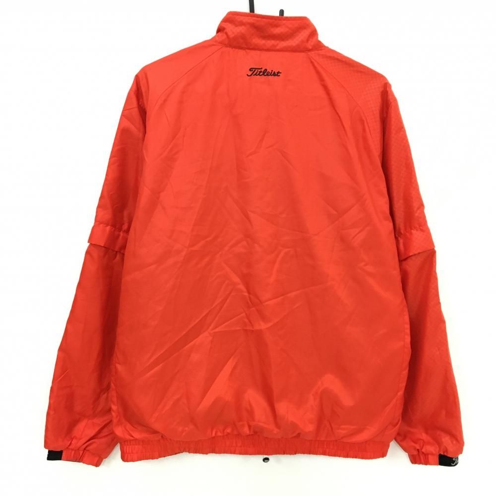 タイトリスト 2 WAYジャケット レッド 地模様 蓄熱裏地 袖着脱可 メンズ L ゴルフウェア TITLEIST