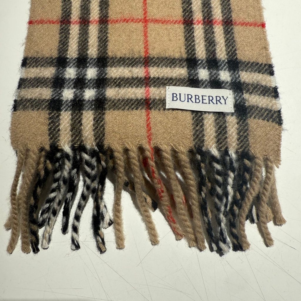 BURBERRY バーバリー Narrow Check Cashmere Scarf チェック柄 カシミヤスカーフ マフラー ベージュ size 168×15 表参道A11