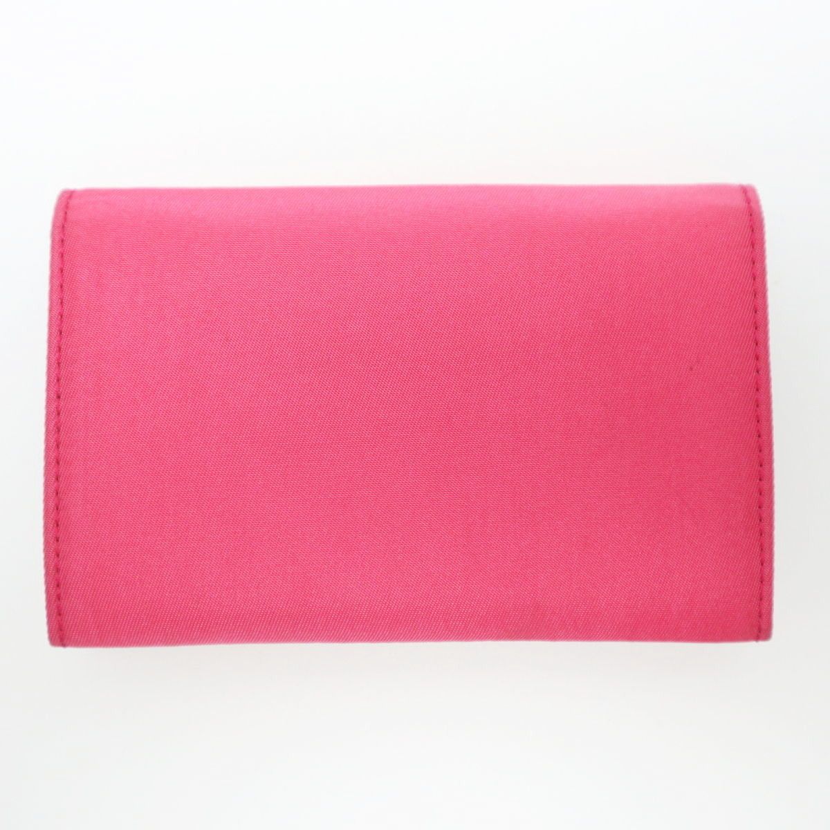 PRADA プラダ ロゴプレート ナイロン レザー カードケース 名刺入れ M 504 ピンク ブラック K 11-k 010