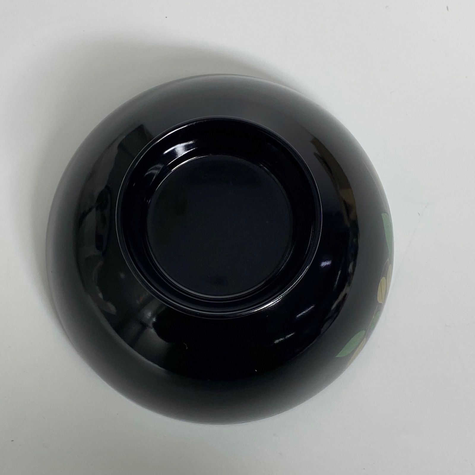 会津塗 華塗り 吸物椀 5客セット 木製漆器 共箱入り 金蒔絵 花文様 黒