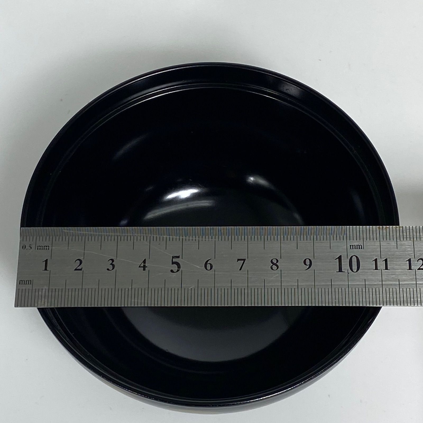 会津塗 華塗り 吸物椀 5客セット 木製漆器 共箱入り 金蒔絵 花文様 黒