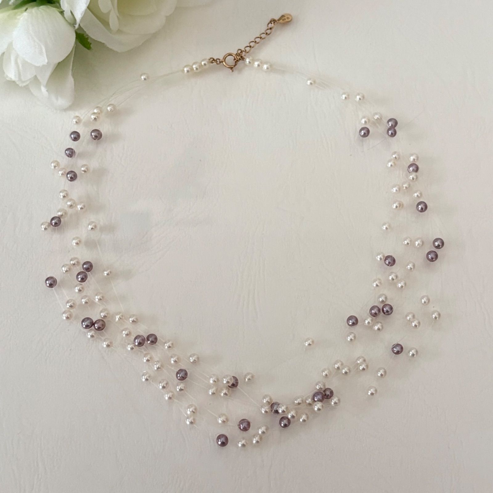 250 タサキ K 18 パール 8連 ネックレス シャワー