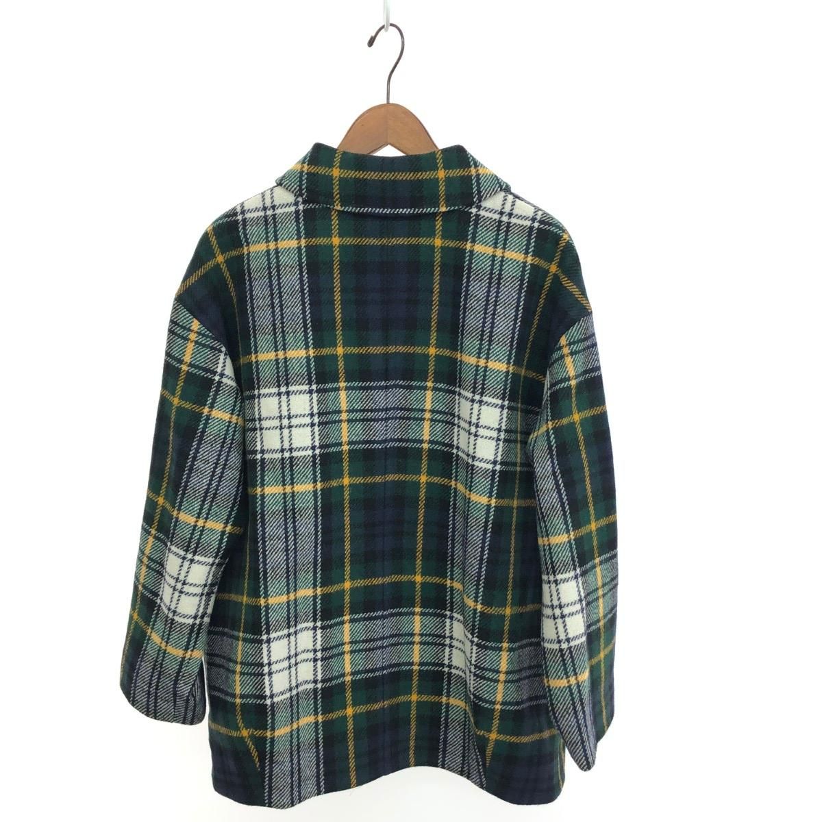 90s YORKLAND ヨークランド チェック柄 フリンジ コート YORKLAND ヨークランド チェック柄コート サイズ:9 マルチカラー