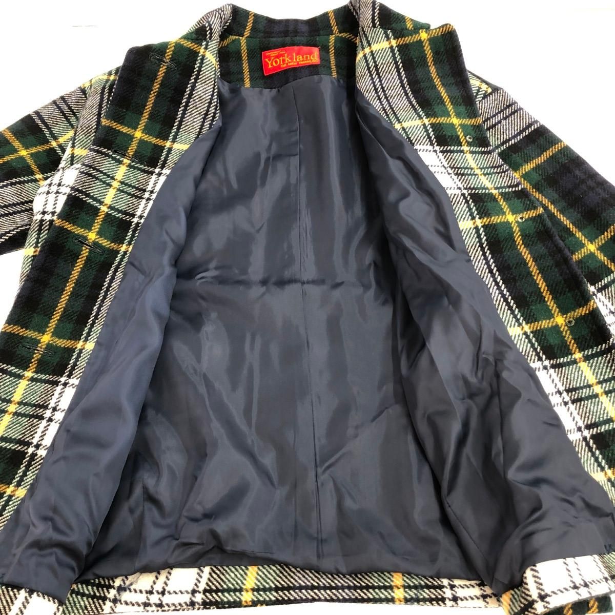 YORKLAND ヨークランド チェック柄コート サイズ:9 マルチカラー