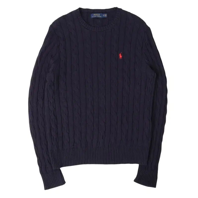 ポロラルフローレン ネイビー レッド ポニー コットン ケーブルニット
