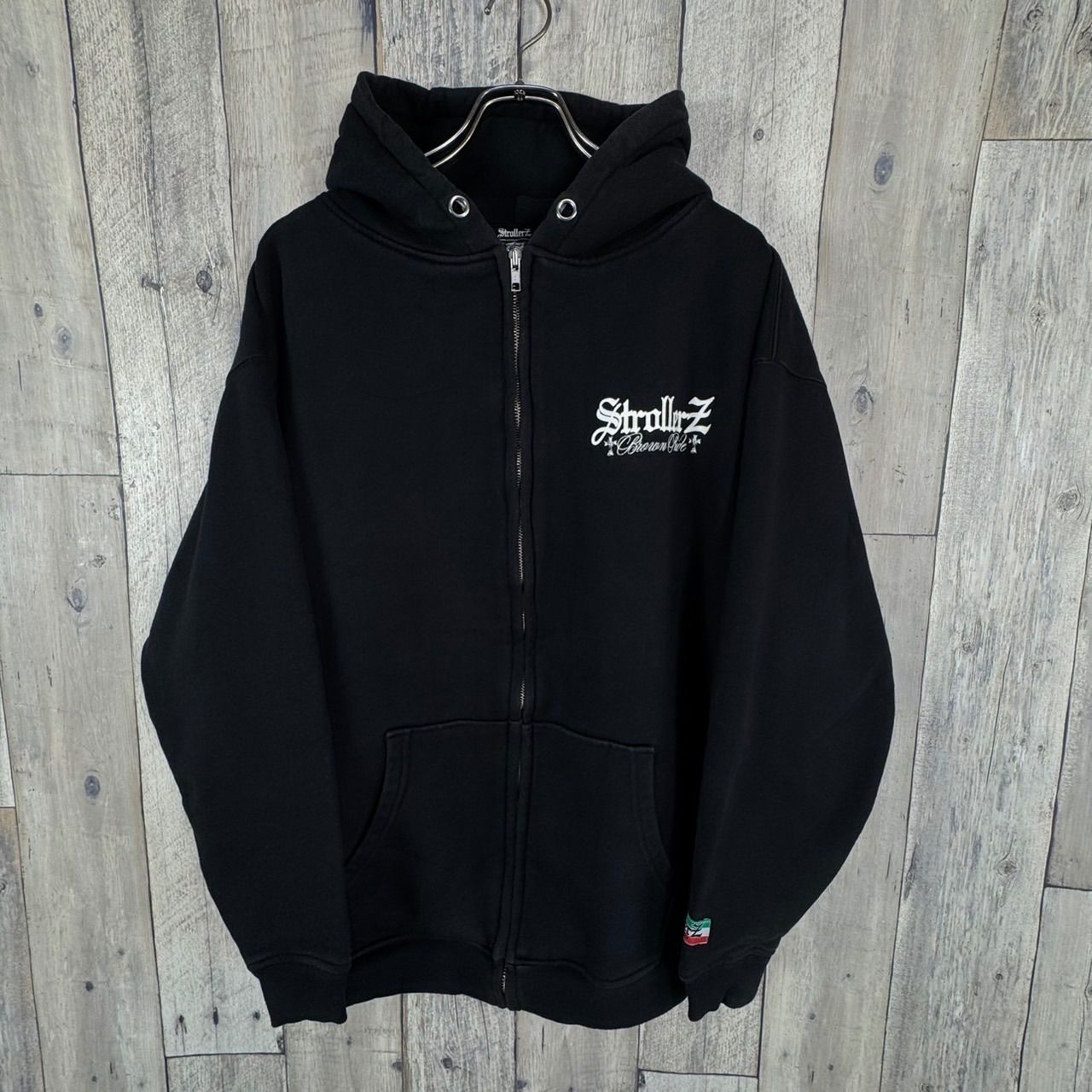 StrollerZ ストローラーズ 肉厚 厚地 両面プリント 裏起毛 スウェット スエット フルジップ パーカー メンズ XL サイズ