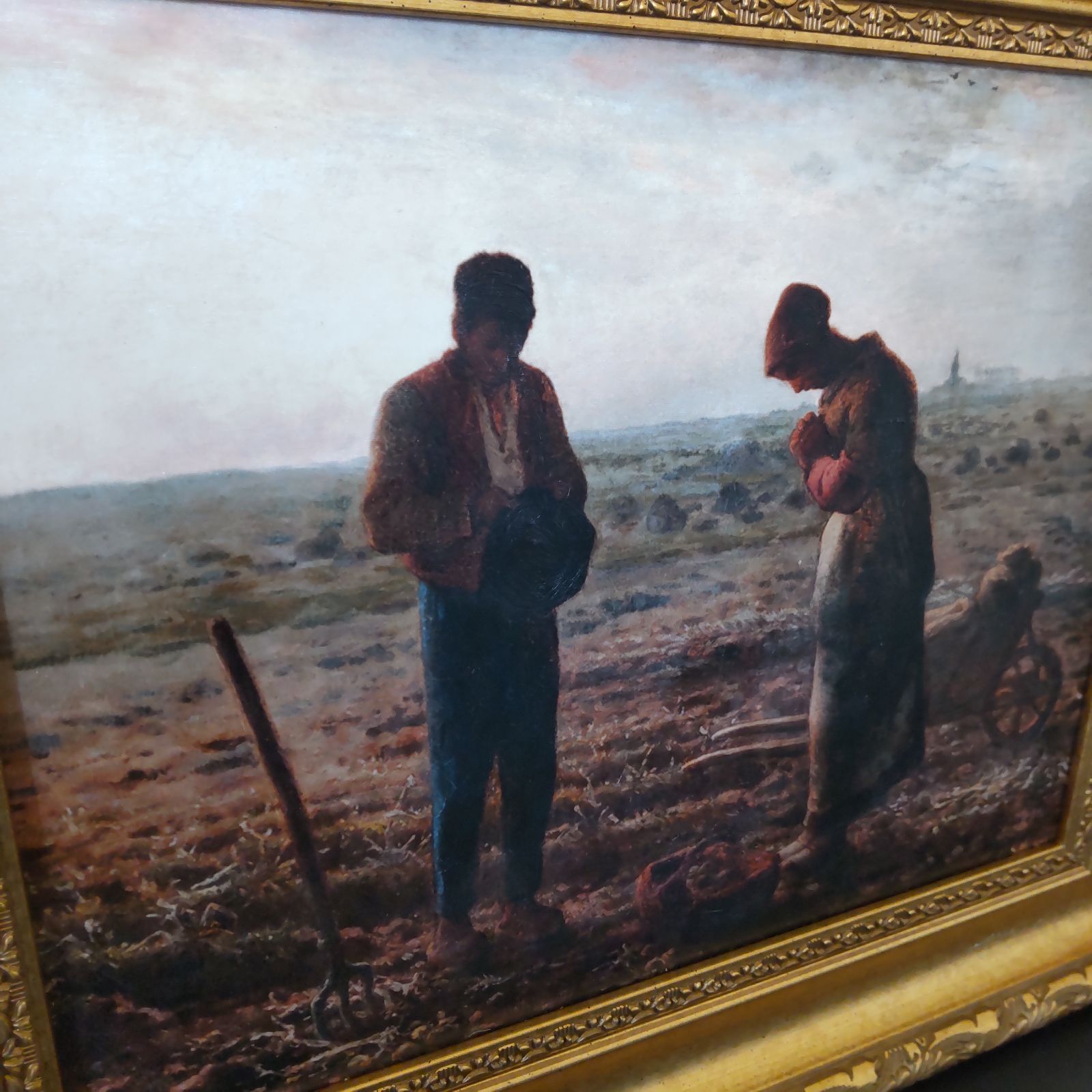 ジャン＝フランソワ・ミレー、【晩鐘】、希少な額装用画集より、状態良好 p-j1-014_1.jpg