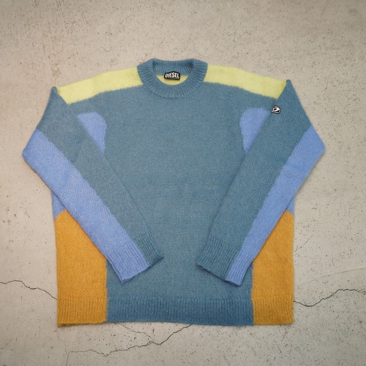 正規 DIESEL ディーゼル モヘア混 ニット セーター ミドルゲージ 起毛 ワッペン イタリア製 A09479 マルチ M 本物 1104P 4