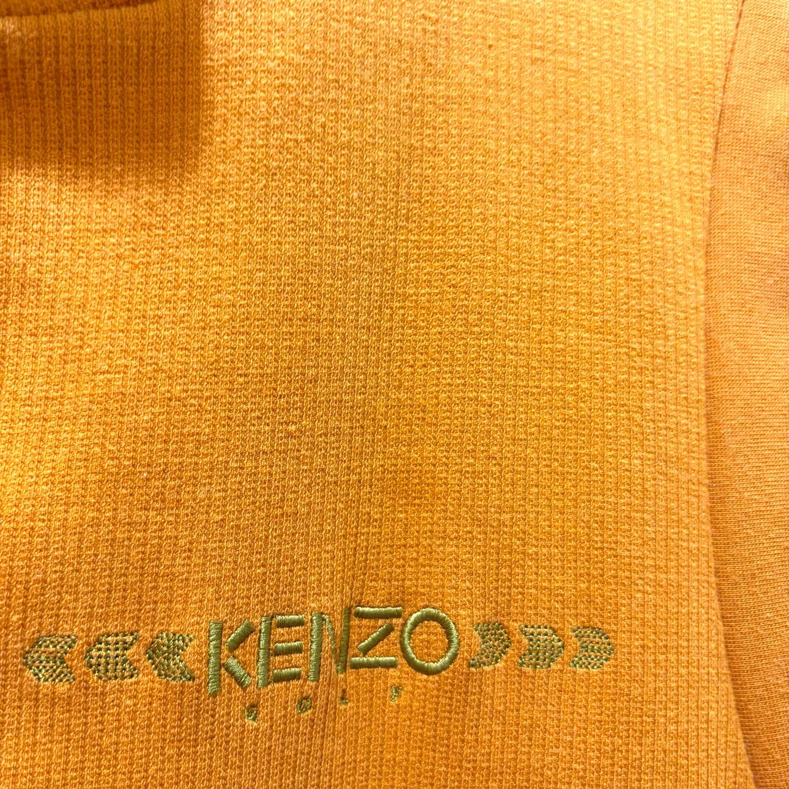 KENZO オレンジ ベスト KENZO GOLF／ケンゾー／ベスト／チャック／ブランドロゴ／刺繍／派手