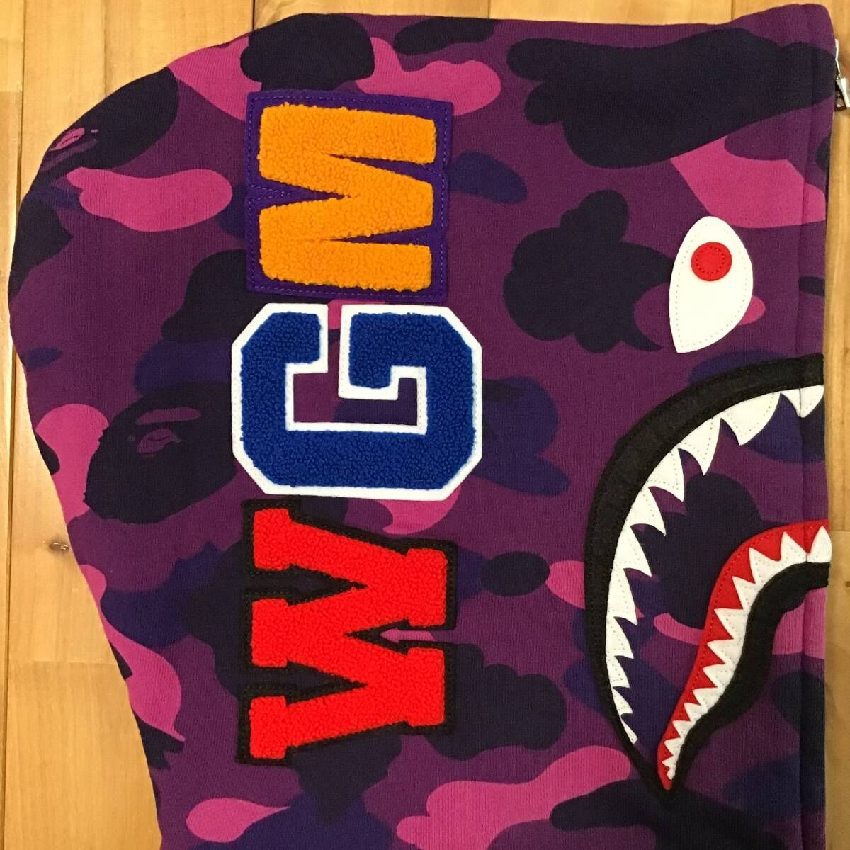 WGM Purple camo シャーク パーカー Sサイズ shark full zip hoodie a