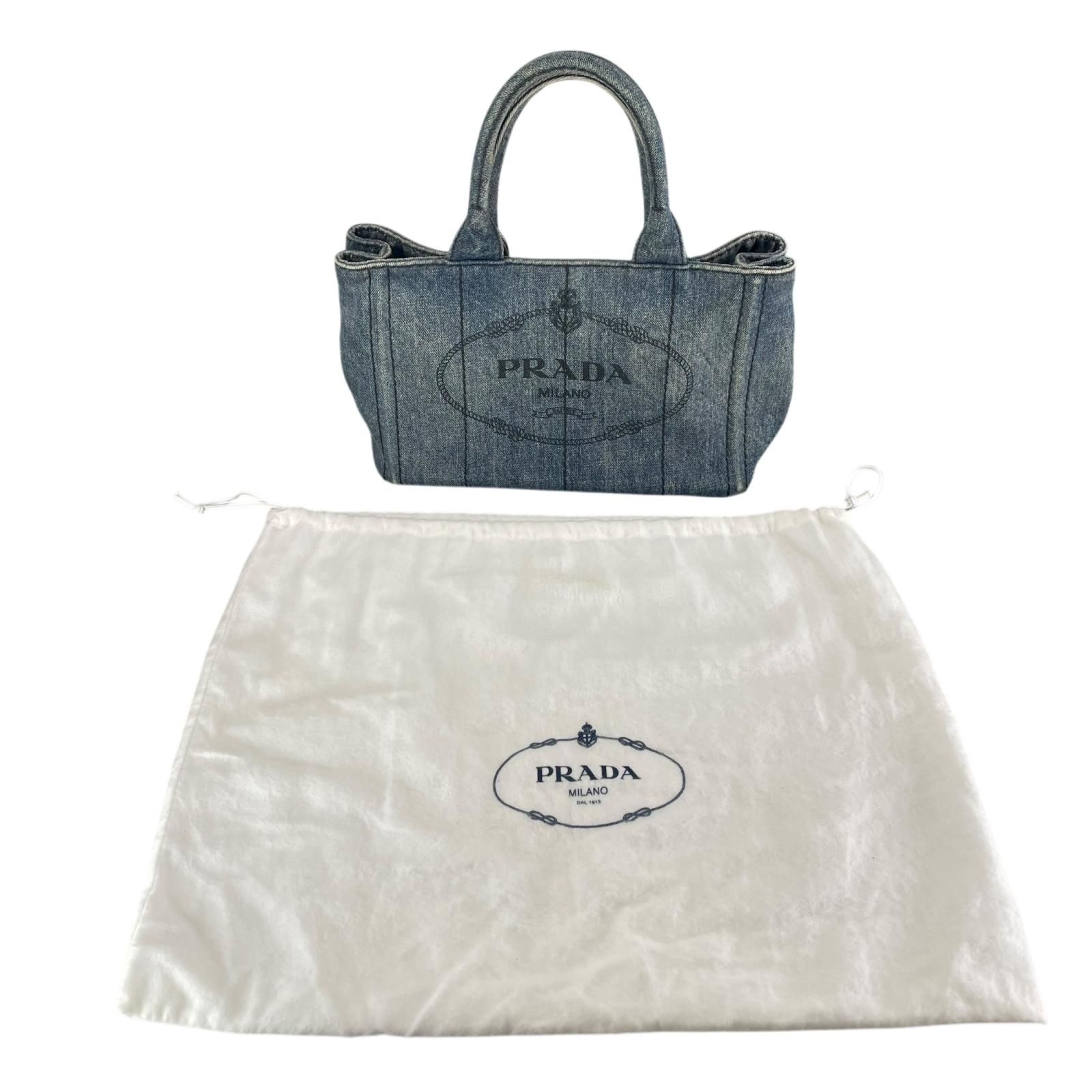 PRADA プラダ カナパ 1BG439 トートバッグ デニム/コットンキャンバス 