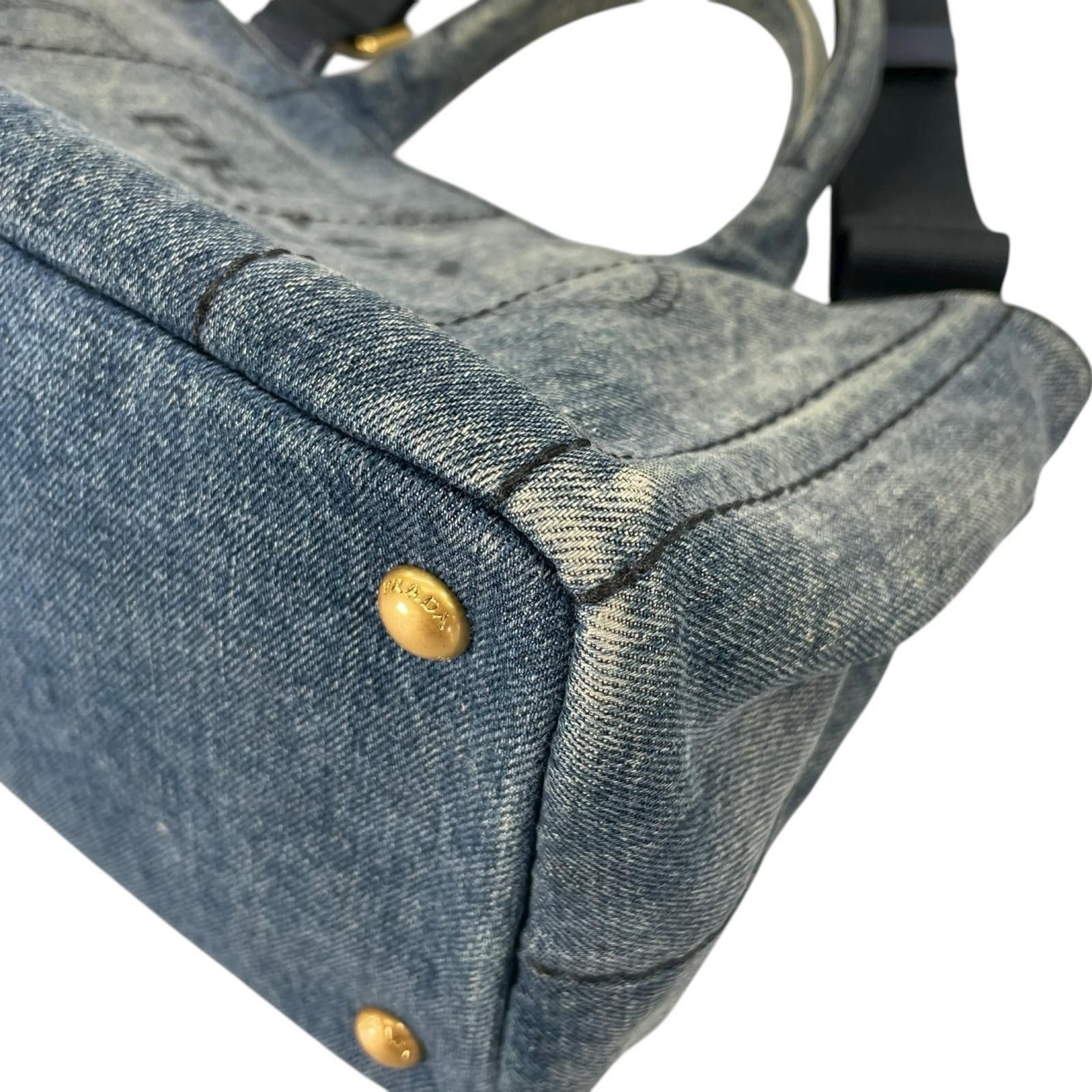 PRADA プラダ カナパ 1BG439 トートバッグ デニム/コットンキャンバス 