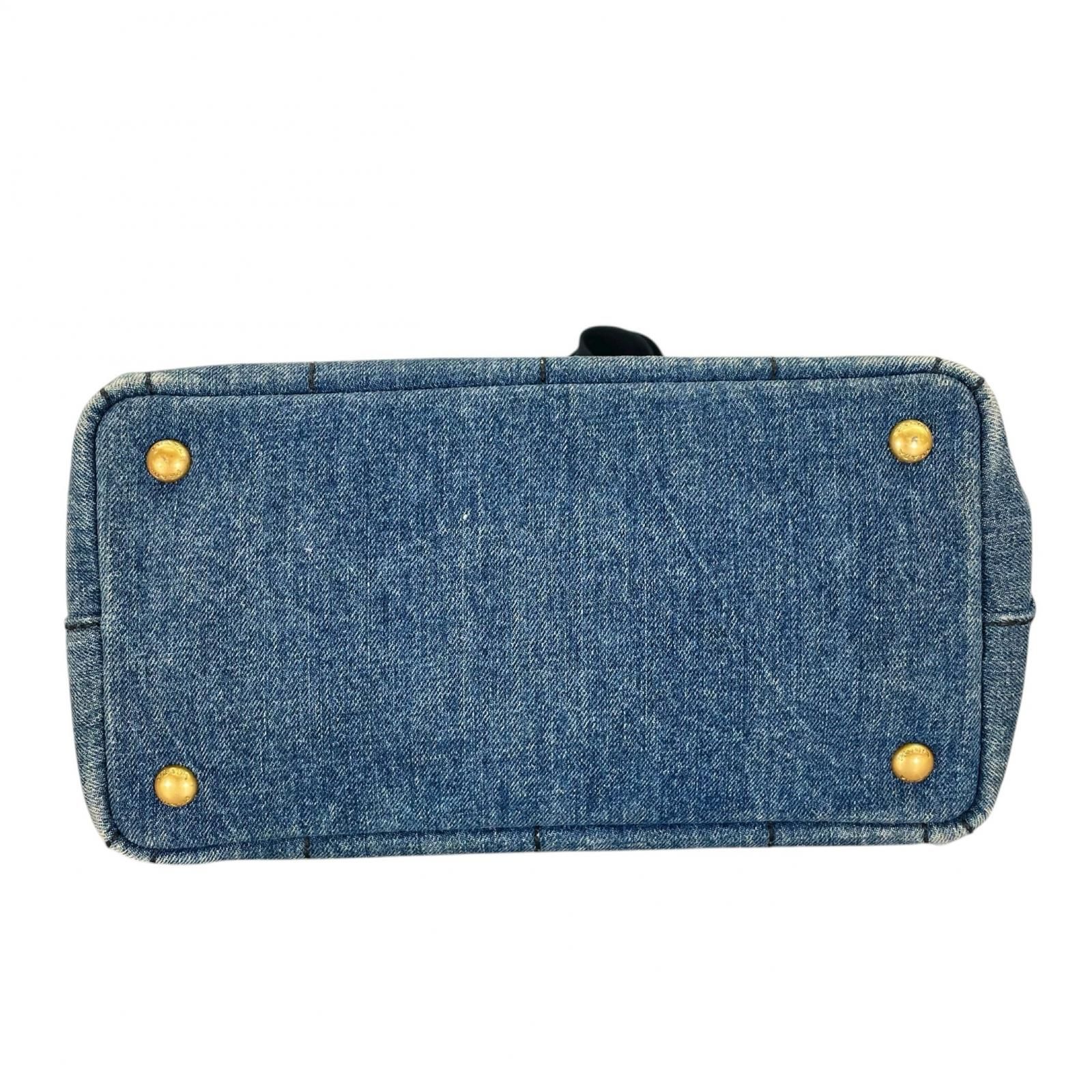 PRADA プラダ カナパ 1BG439 トートバッグ デニム/コットンキャンバス 